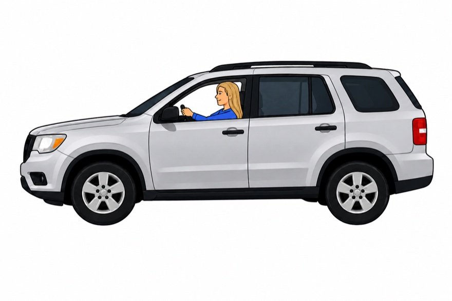 Woman driving an SUV